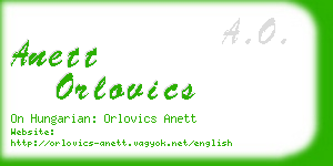 anett orlovics business card